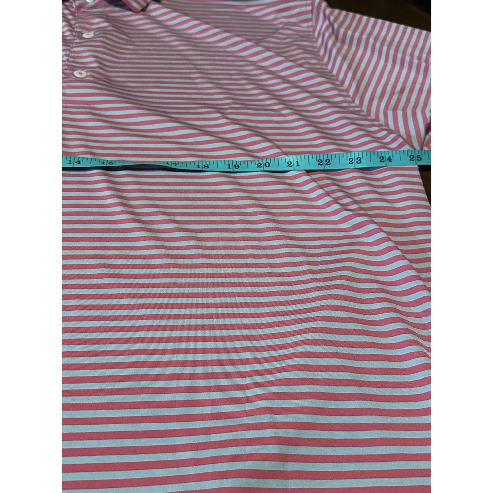 Fennec Golf Polo Shirt Mens 2XL Pink Gray Stripe Stretch Jersey Short Sleeve - Picture 3 of 8